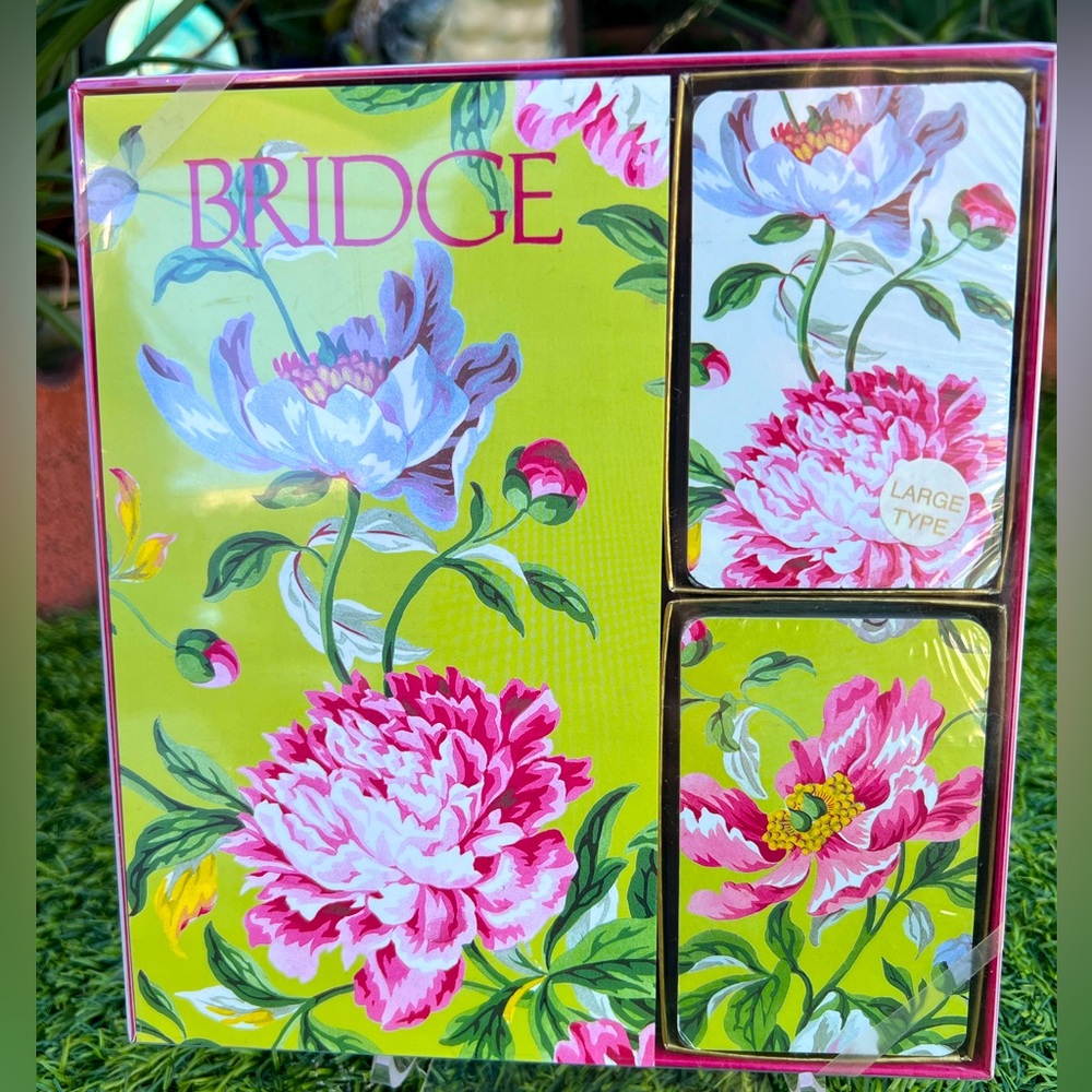 Floral Chintz Playing Cards Gift Set Jumbo by Caspari- Double Deck and Score Pad